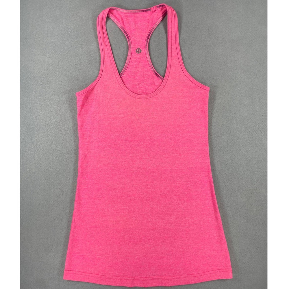 Lululemon Womens Tank Top Cool Racerback Pink Heathered Knit Size 4